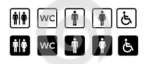 Toilet or privies vector sign. WC sign photo