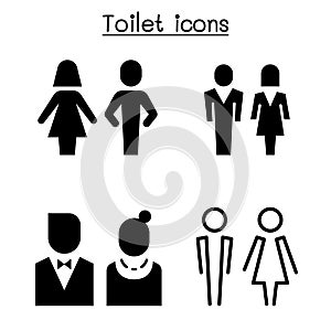 Toilet, restroom, bathroom symbol set in modern style