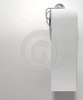 Toilet Roll On Chrome Hanger