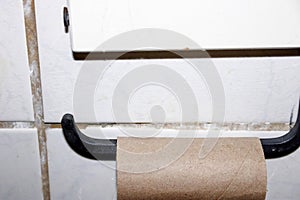 Toilet Roll holder with empty carboard tube no paper