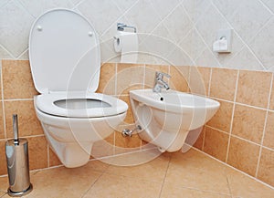 Toilet sanitary sink or bowl bidet and paper