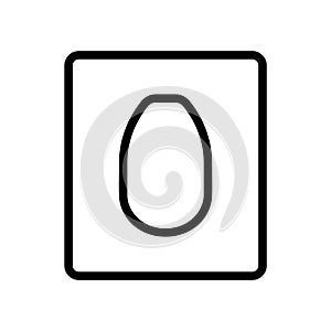 Toilet seat cover icon. Linear logo of disposable protective pad. Black simple illustration. Contour isolated vector image on