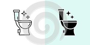 Toilet seat outline icon wc logo line. Vector editable toilet sign clean wc bowl