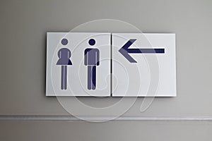 Toilet sign and direction