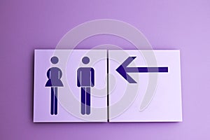 Toilet sign and direction