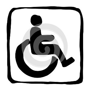 Toilet sign for the disabled. Vector drawing