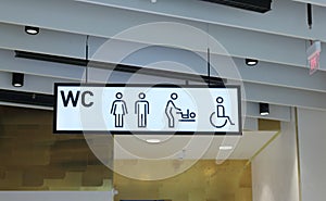 Toilet sign for disabled visitors with children