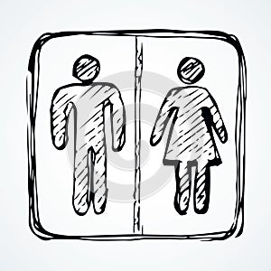 Toilet sign. Vector drawing icon