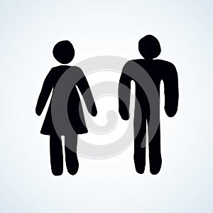 Toilet sign. Vector drawing icon