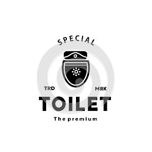 Toilet silhouette hipster logo bowl sanitaryware vector bathroom