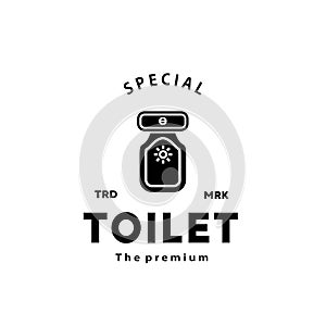 Toilet silhouette hipster logo bowl sanitaryware vector bathroom