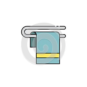 Toilet towel vector icon symbol isolated on white background
