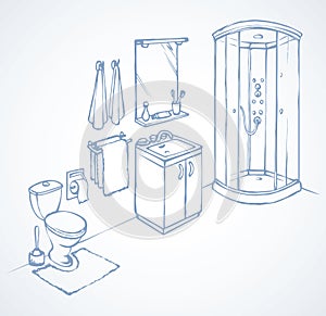 Toilet. Vector drawing