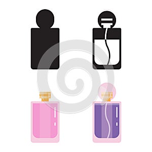 Toilet Water in Perfume Bottle Flat Icons