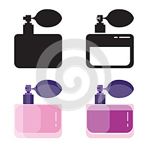 Toilet Water in Perfume Bottle Flat Icons
