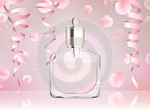 Toilet water perfume bottle vector illustration