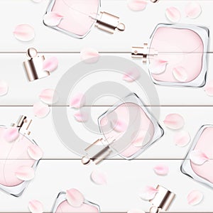 Toilet water perfume bottle vector seamless pattern illustration