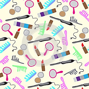 Toiletries background Abstract colorful seamless background pattern