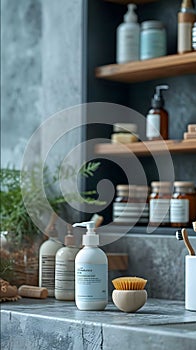 Toiletries ecommerce poster web designCloseup of the shot
