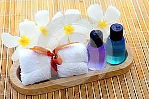 Toiletries with towel