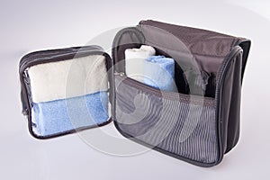 toiletry bag on a background