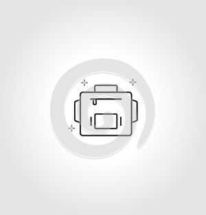 Toiletry bag. Vector outline icon - toiletries. transparent PNG