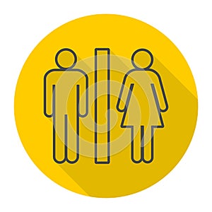 Toilets icon with long shadow