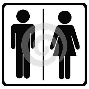 Toilets Icon Unisex - Vector Illustration - Isolated On White