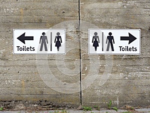 Toilets Restroom sign wall