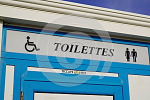 Toilettes public restroom french sign text disabled access symbol logo toilets icon photo