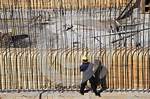 Toiling in the construction site