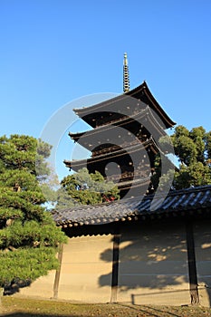 Toji pagoda in the early morning, in Kyoto, Japan