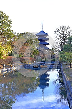 Toji Temple, a Historic Buddhist temple with a 5-story wooden pagoda