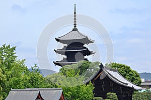 Toji-Temple's Five-story pagoda, Kyoto Japan.