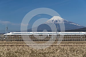 Tokaido Shinkansen with Mountain Fuji