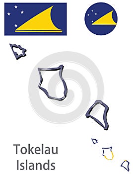 Country Tokelau Islands silhouette vector photo