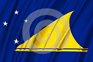 Tokelau waving flag illustration.