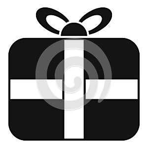 Token parcel icon simple vector. Present gift box