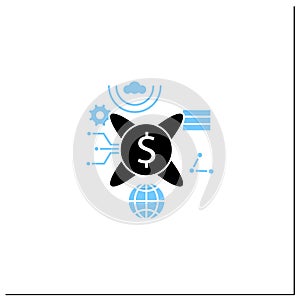 Tokenization technologies glyph icon photo