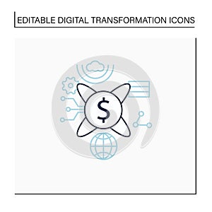 Tokenization technologies line icon photo