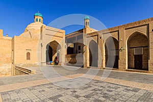 Toki Sarrofon indoor market of the XVI century at sunny day, Bukhara, Uzbekistan.