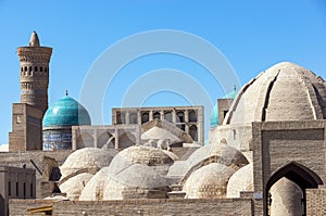 Toki Zargaron domes in Bukhara, Uzbekistan