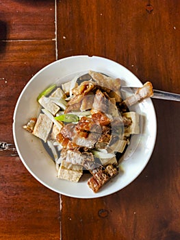 Tokwa`t Baboy, a popular Filipino appetizer or pulutan served in a restaurant or bar photo