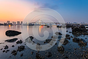 Tokyo bay view at sunset.