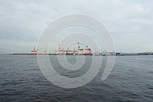 Tokyo Bay. Yokohama Port is an all-round port, handling various cargos such, container photo