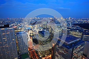 Tokyo bird's eye view at night