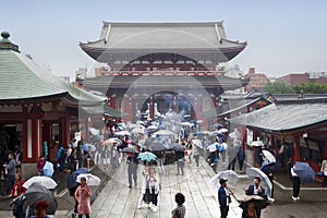 TOKYO - CIRCA JUNE, 2016: Sensoji-ji Red Japanese Temple in Asakusa, Tokyo, Japan on May 16,2016