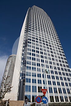 Tokyo city business buildings, perspective