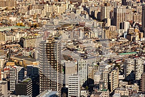 Tokyo city crowded residence area