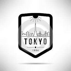 Tokyo City Modern Skyline Vector Template